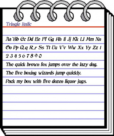 Tringle Italic animated font preview Tringle Italic animated font preview