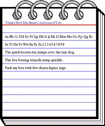 TriniteNo1 MediumCondensedTab animated font preview TriniteNo1 MediumCondensedTab animated font preview