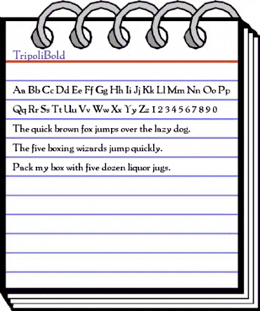 TripoliBold Regular animated font preview