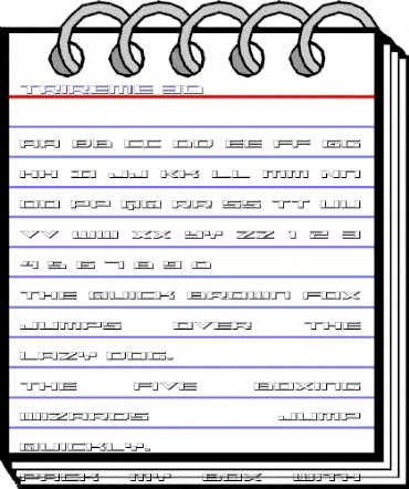 Trireme 3D Regular animated font preview