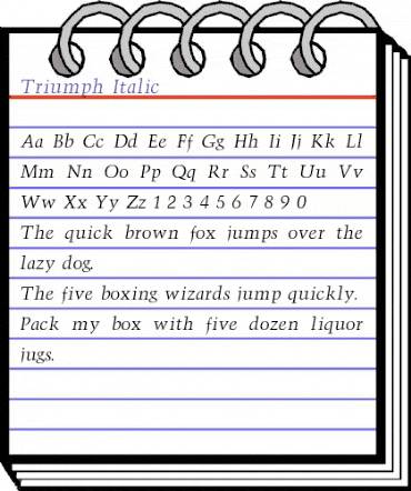 Triumph Italic animated font preview