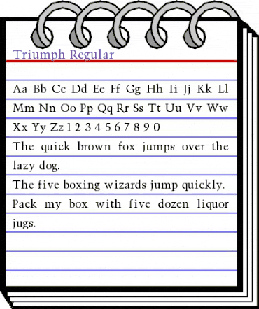 Triumph Regular animated font preview