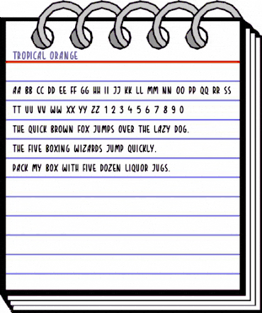 TROPICAL ORANGE Regular animated font preview TROPICAL ORANGE Regular animated font preview