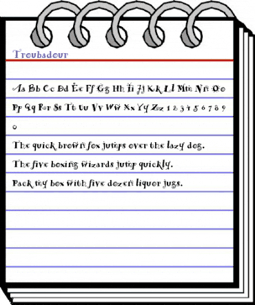 Troubadour Regular animated font preview Troubadour Regular animated font preview