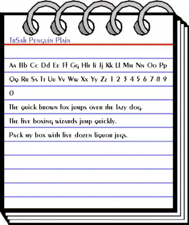 TrSah Penguin Plain animated font preview TrSah Penguin Plain animated font preview