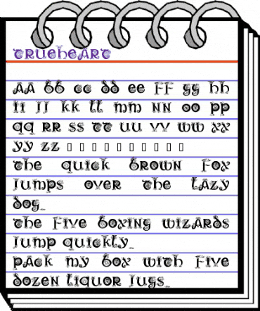 Trueheart Regular animated font preview Trueheart Regular animated font preview