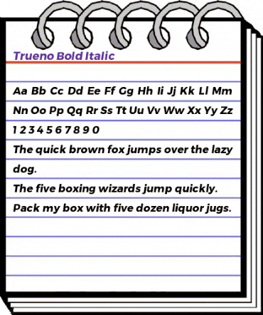 Trueno BdIt animated font preview