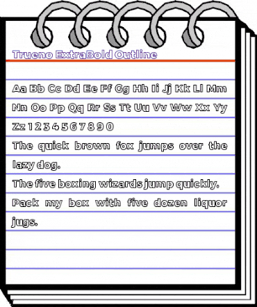 Trueno ExtraBold Outline animated font preview