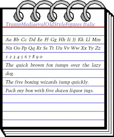 TrumpMediaevalOldStyleFigures RomanItalic animated font preview