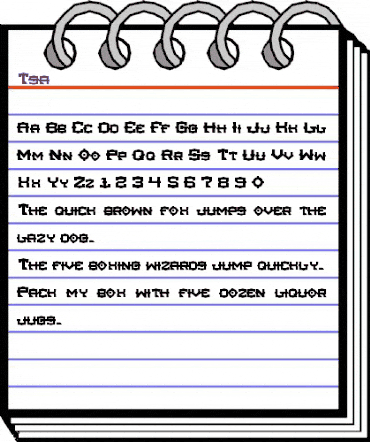 Tsa Regular animated font preview