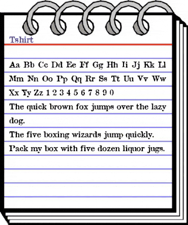Tshirt Regular animated font preview