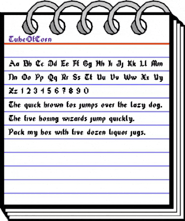 TubeOfCorn Medium animated font preview