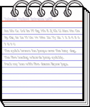 Tubular Hollow Extreme Lefti Regular animated font preview