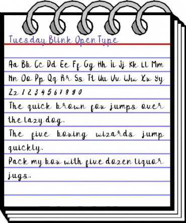 Tuesday Blink Regular animated font preview