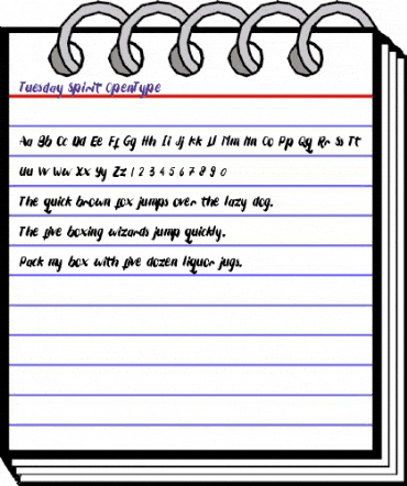 Tuesday_Spirit Regular animated font preview