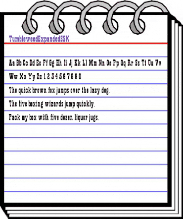 TumbleweedExpandedSSK Regular animated font preview