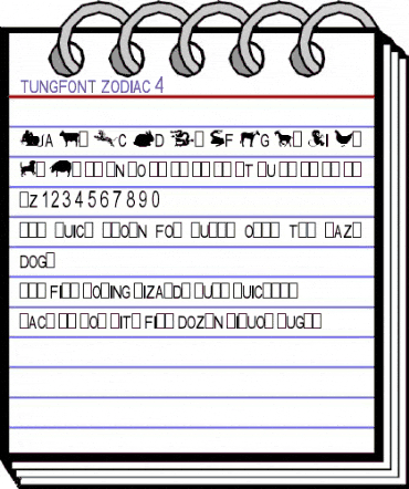 tungfont zodiac 4 Regular animated font preview