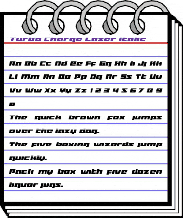 Turbo Charge Laser Italic Italic animated font preview