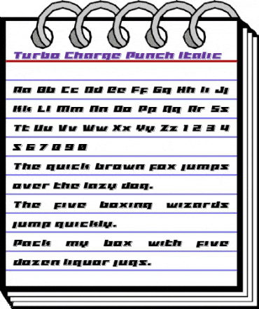 Turbo Charge Punch Italic Italic animated font preview