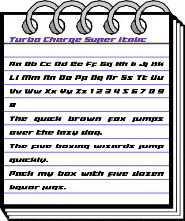 Turbo Charge Super-Italic Italic animated font preview