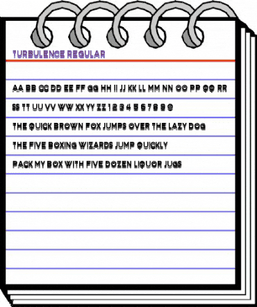 Turbulence Regular animated font preview