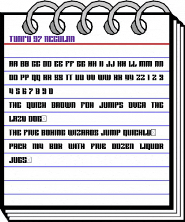 Turfu 97 Regular animated font preview