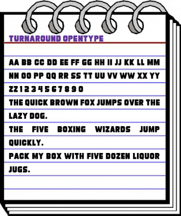 Turnaround Regular animated font preview