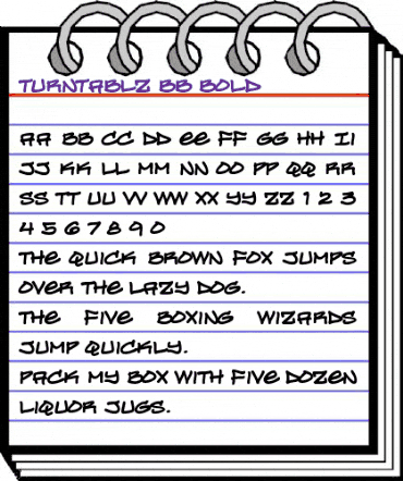 Turntablz BB Bold animated font preview