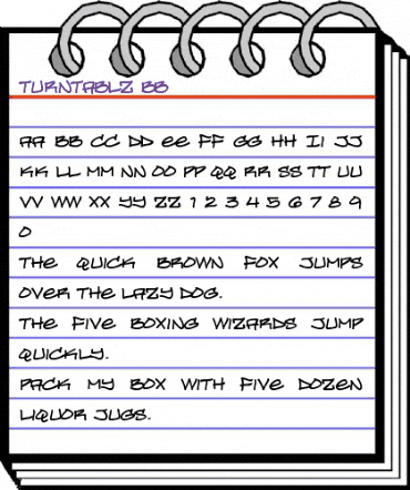 Turntablz BB Regular animated font preview