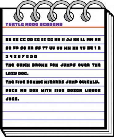 Turtle Mode Academy Regular animated font preview