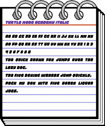 Turtle Mode Academy Italic Italic animated font preview Turtle Mode Academy Italic Italic animated font preview