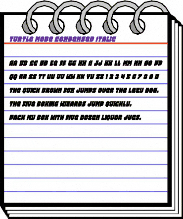 Turtle Mode Condensed Italic Condensed Italic animated font preview Turtle Mode Condensed Italic Condensed Italic animated font preview