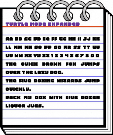 Turtle Mode Expanded Expanded animated font preview