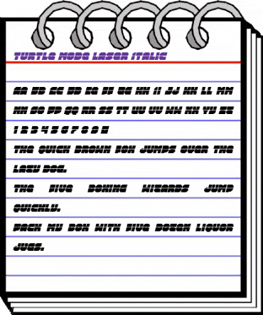 Turtle Mode Laser Italic Italic animated font preview