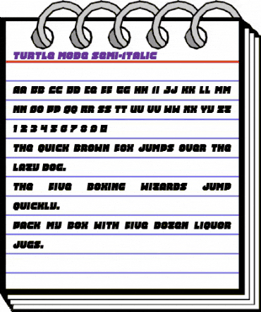 Turtle Mode Semi-Italic Semi-Italic animated font preview Turtle Mode Semi-Italic Semi-Italic animated font preview