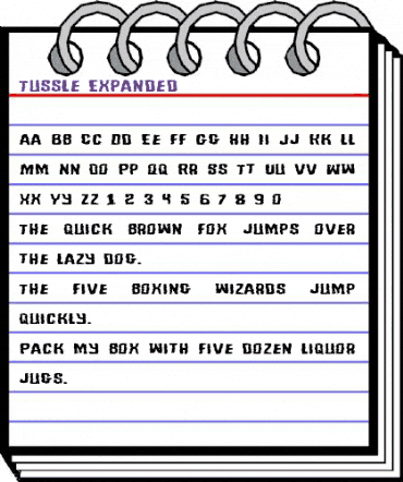 Tussle Expanded Expanded animated font preview Tussle Expanded Expanded animated font preview