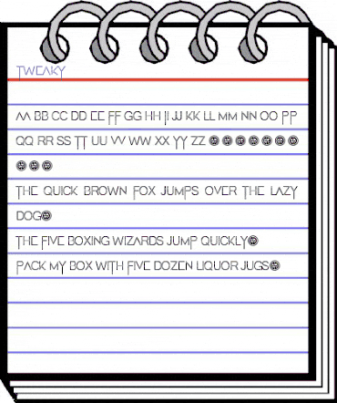 Tweaky Regular animated font preview