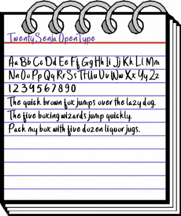 Twenty Senja Regular animated font preview