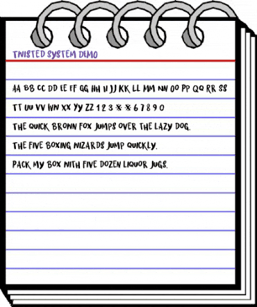 Twisted System DEMO Regular animated font preview