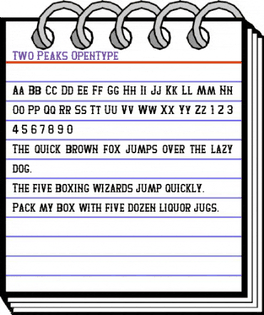 Two Peaks Regular animated font preview