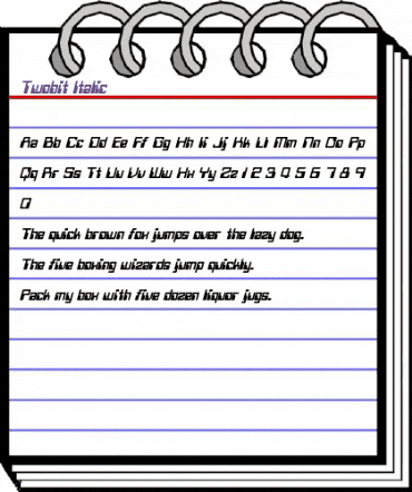 Twobit Italic animated font preview