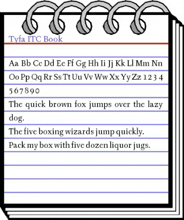 Tyfa ITC Book animated font preview