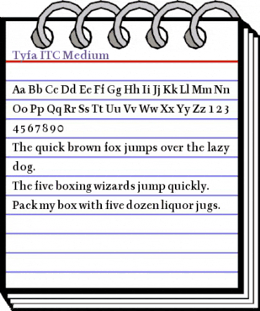 Tyfa ITC Medium animated font preview