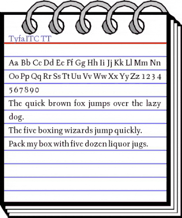TyfaITC TT Book animated font preview