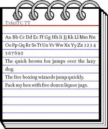 TyfaITC TT Book animated font preview TyfaITC TT Book animated font preview