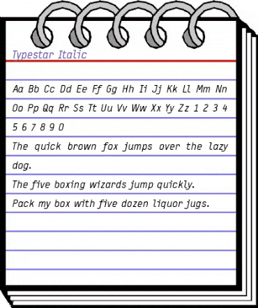 Typestar Italic animated font preview Typestar Italic animated font preview