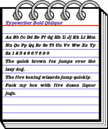 Typewriter Bold-Oblique animated font preview Typewriter Bold-Oblique animated font preview