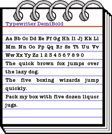 Typewriter-DemiBold Regular animated font preview