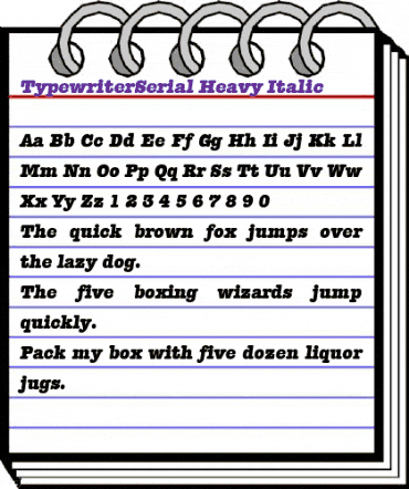 TypewriterSerial-Heavy Italic animated font preview