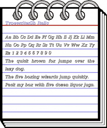 TypewriterSh Italic animated font preview TypewriterSh Italic animated font preview